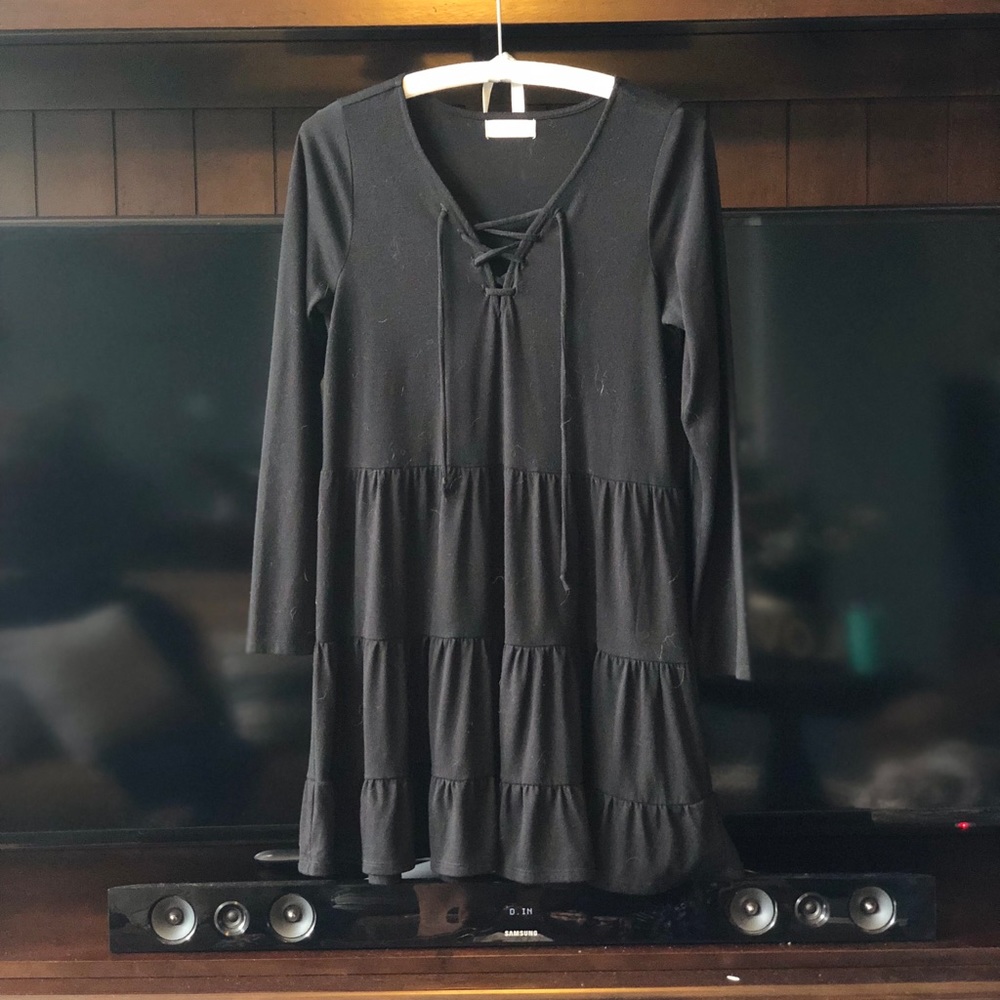 Long-Sleeve Black Dress